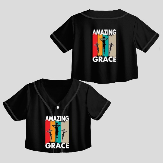 Amazing Grace Love Jesus Christian Christmas Crop Top Baseball Jerseys