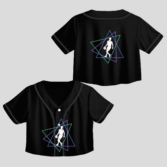Geometric Basketball Dribble Crop Top Baseball Jerseys