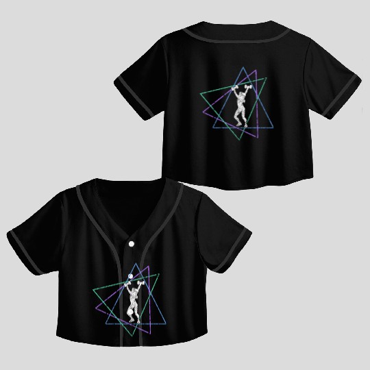 Geometric Fitness Woman Crop Top Baseball Jerseys