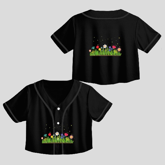 Garden of Firefly Crop Top Baseball Jerseys