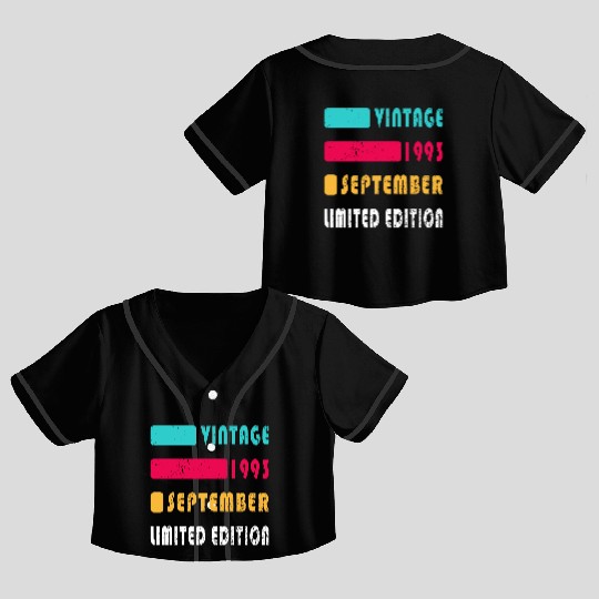 september 1993 Anniversary september 1993 septembe Crop Top Baseball Jerseys