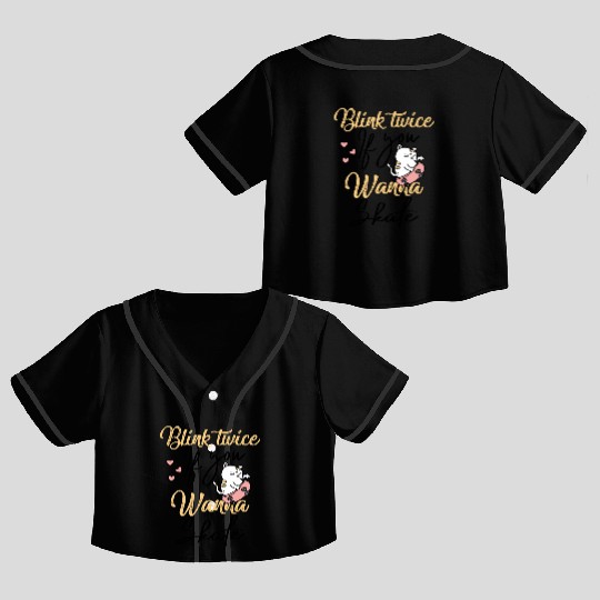 Blink Twice If You Wanna Skate Skating Lover Crop Top Baseball Jerseys