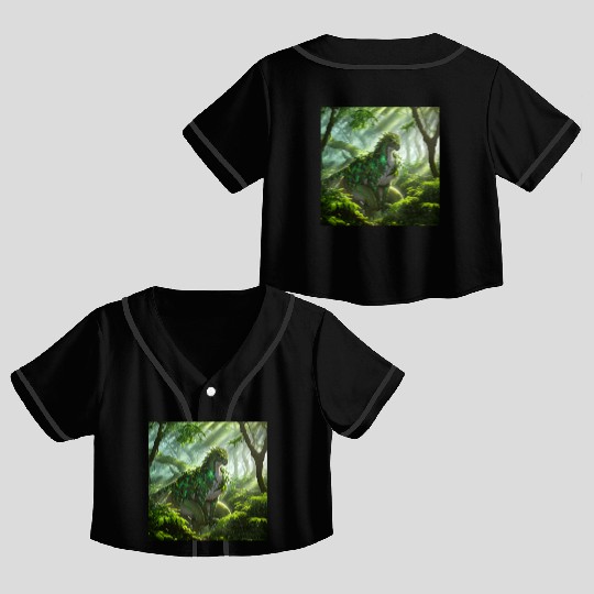 The Dragon-Like Basilisk of the Forest Crop Top Baseball Jerseys