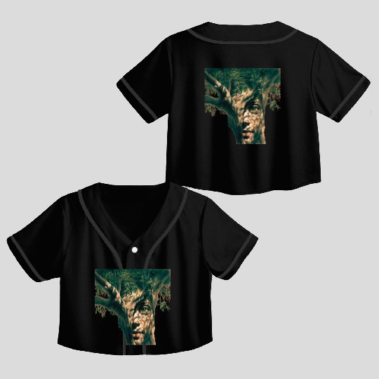 Olive tree and face Crop Top Baseball Jerseys