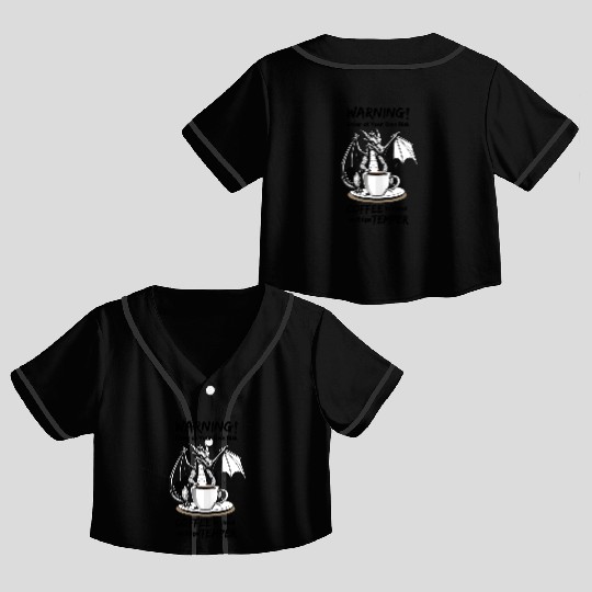 Angry Dragon Coffee Phrase Crop Top Baseball Jerseys