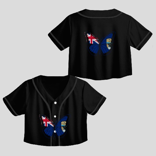 Saint Helena Butterfly Crop Top Baseball Jerseys