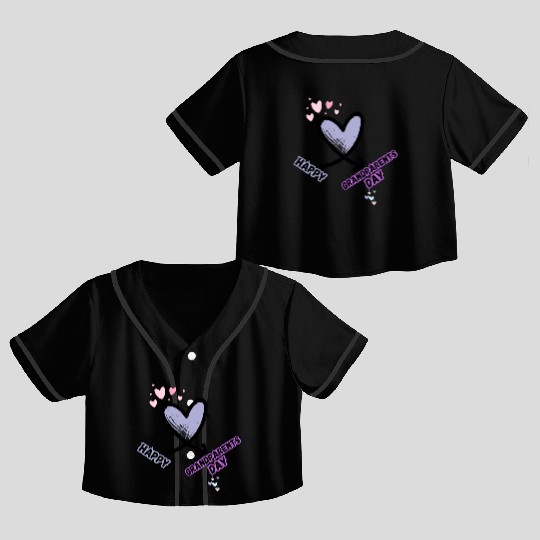 Happy Grandparents Day Crop Top Baseball Jerseys