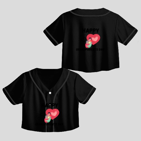Happy Grandparents Day Crop Top Baseball Jerseys