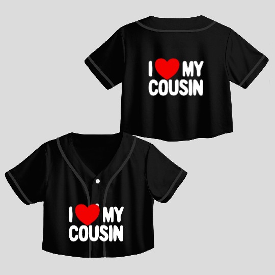 I Love My Cousin Red Heart Redneck Love My Cousin Crop Top Baseball Jerseys