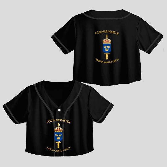 swedish armed forces Crop Top Baseball Jerseys