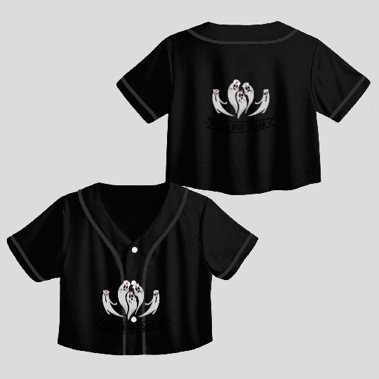 Cute NICU Halloween | NICU boo squad design Crop Top Baseball Jerseys