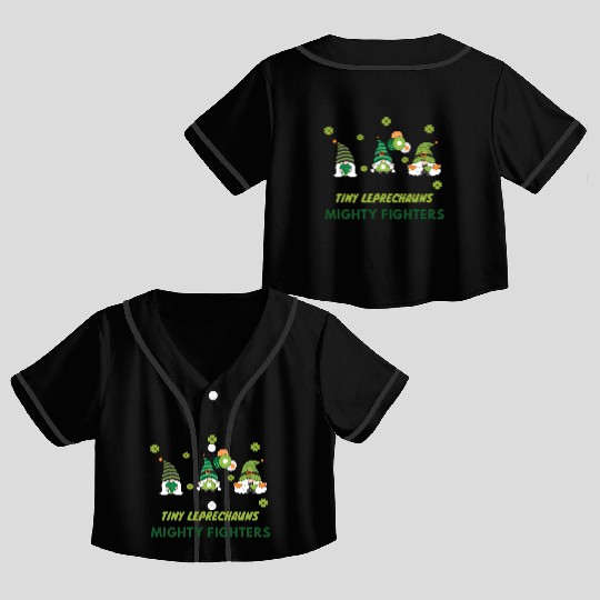 Cute NICU St. Patrick's design Crop Top Baseball Jerseys