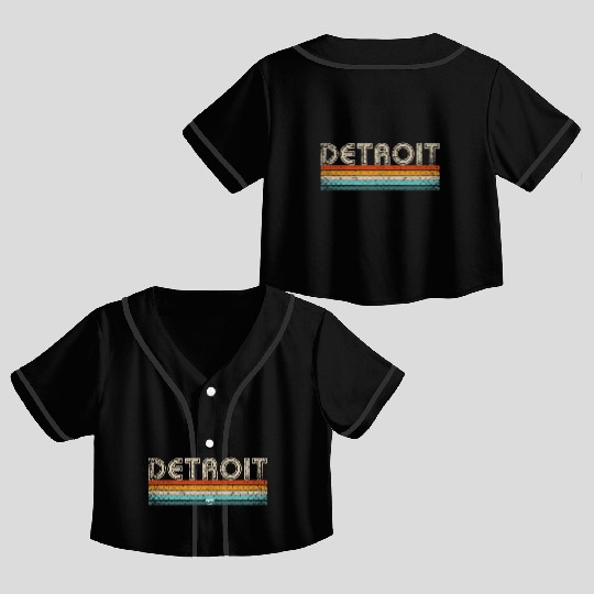 Retro Detroit 313 Motor City Crop Top Baseball Jerseys Vintage 70s