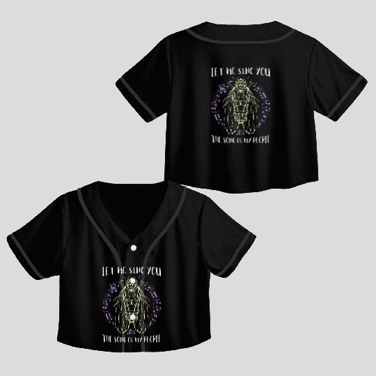 Let Me Sing You The Song Of My People Cicada Line Crop Top Baseball Jerseys