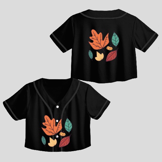 Fall Leaves Embrace the Beauty of Autumn Crop Top Baseball Jerseys