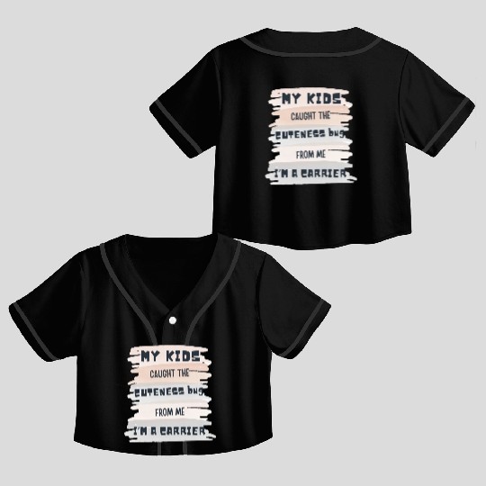 funny cute kids like father, the family's DNA bug Crop Top Baseball Jerseys