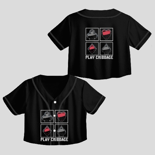 Play Cribbage Playing Cards Loves Crib Board Game Crop Top Baseball Jerseys