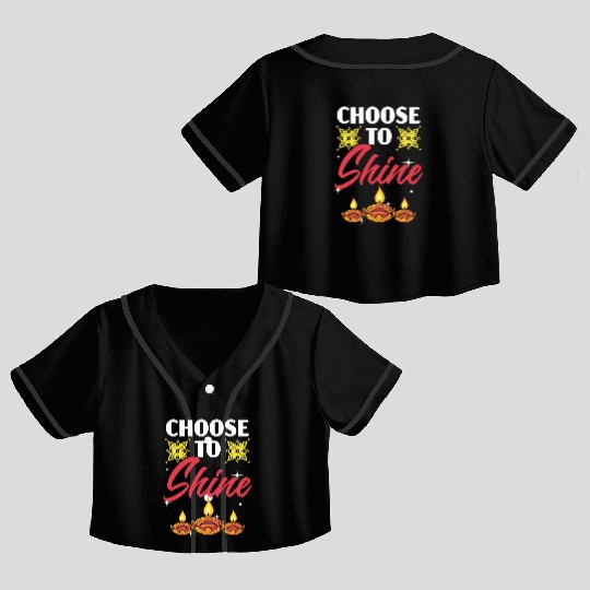 Happy Diwali Diwali Festival Indian Hindu Hinduism Crop Top Baseball Jerseys