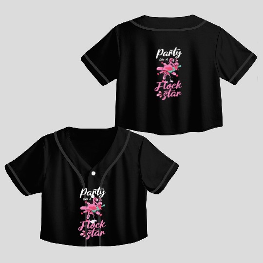 Swimming Pool Pool Party Flamingo Summer Crop Top Baseball Jerseys