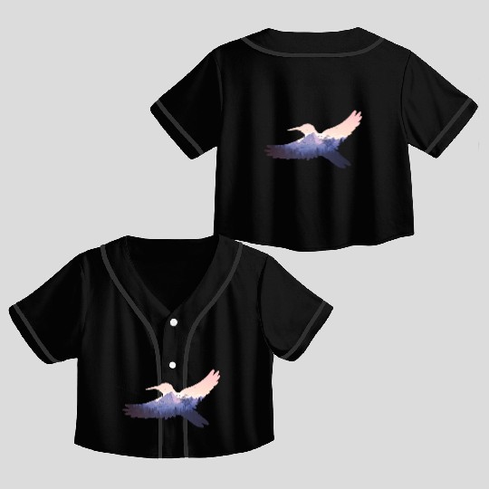 Hummingbird Bird Mountains Fly Nature Paradise Crop Top Baseball Jerseys