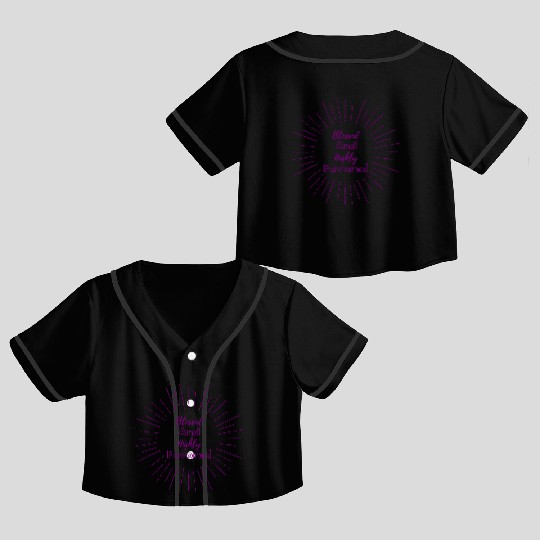 Blessed and Highly Favored Purple Crop Top Baseball Jerseys