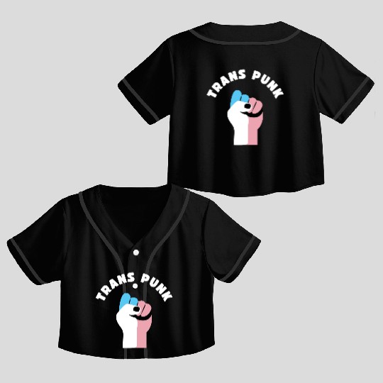 Trans Punk Transgender Pride Crop Top Baseball Jerseys