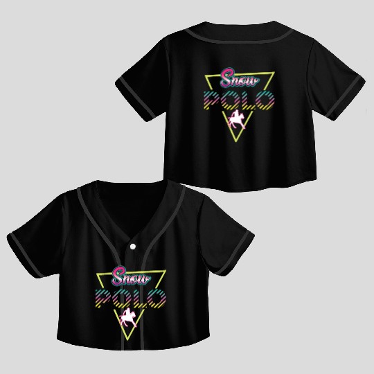 Retro 80s Snow Polo Outfit Crop Top Baseball Jerseys