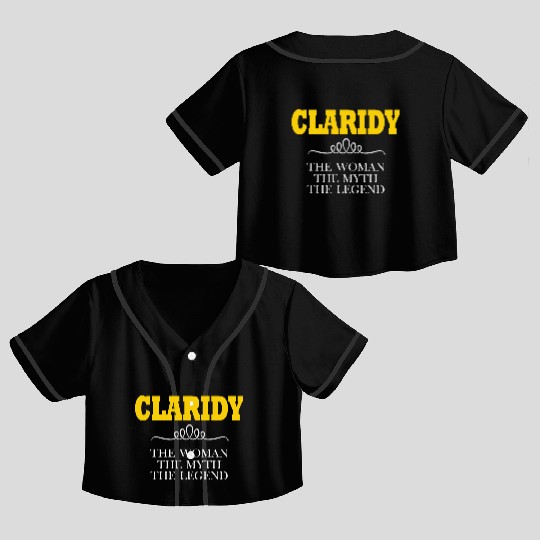 Claridy The Woman The Myth The Legend Crop Top Baseball Jerseys