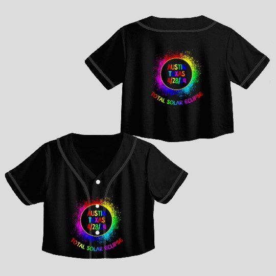 Total Solar Eclipse Austin Texas 4/28/24 Kids Crop Top Baseball Jerseys