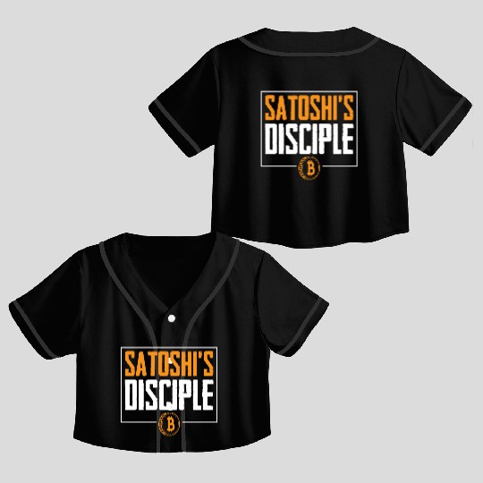 Satoshi's Disciple Bitcoin Logo Crop Top Baseball Jerseys