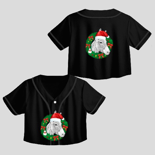 Donkey Lover Christmas Farm Animal Crop Top Baseball Jerseys