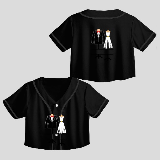 Clothing for bride and groom Crop Top Baseball Jerseys