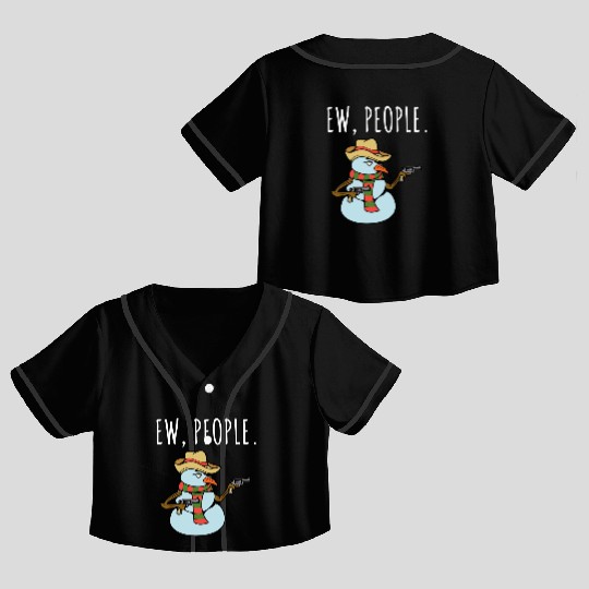 Ew People Armed Snowman Crop Top Baseball Jerseys