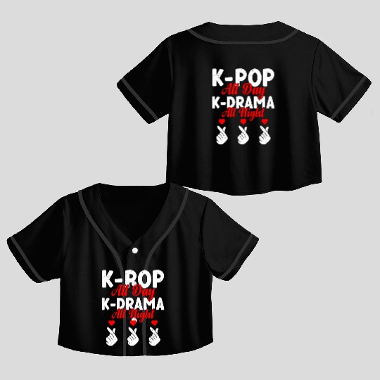 K-Pop Lover Oppa Korean Pop Music South Korea Crop Top Baseball Jerseys