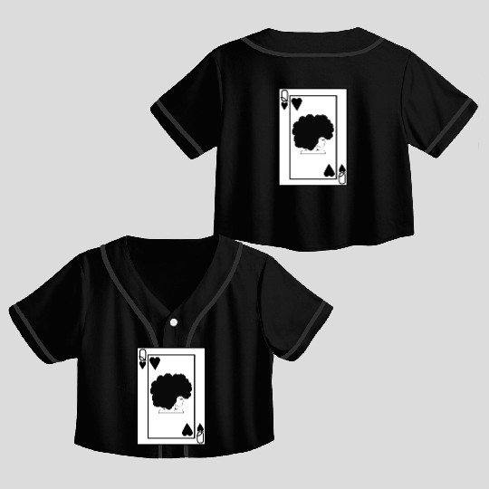 Black Queen Crop Top Baseball Jerseys