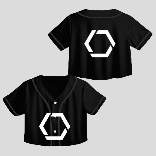 White Hexagon Shape Crop Top Baseball Jerseys