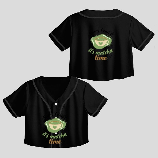 Green Tea Lover Japanese Matcha Latte Drink Matcha Crop Top Baseball Jerseys