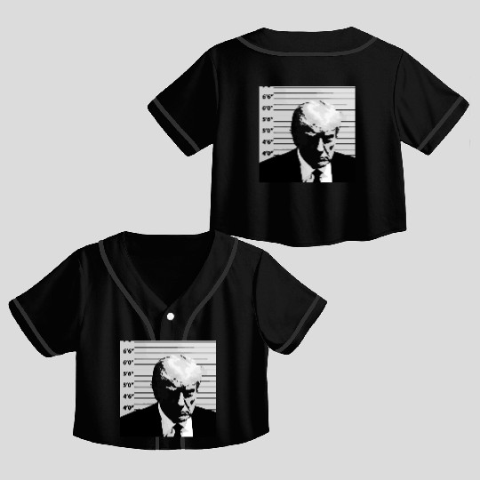 Official Trump Mugshot, Real Trump Mugshot Crop Top Baseball Jerseys