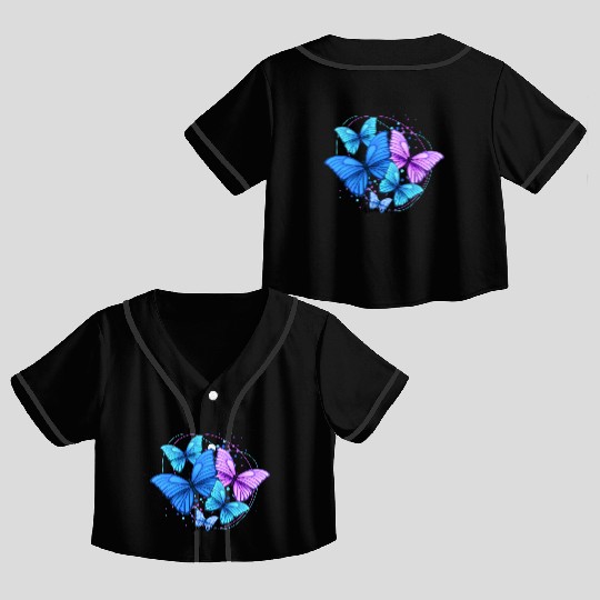 butterfly affect in your dream Crop Top Baseball Jerseys