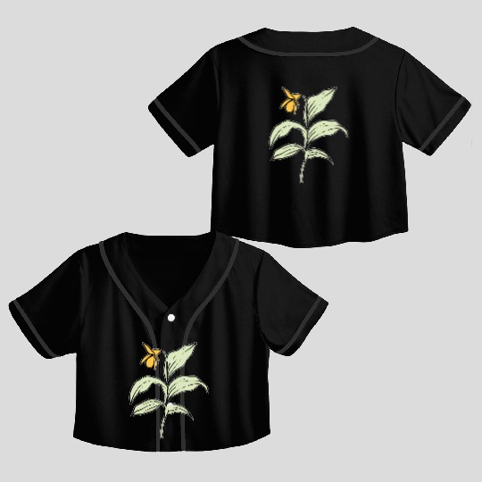 Yellow Orchid Plants Lover Gift Crop Top Baseball Jerseys