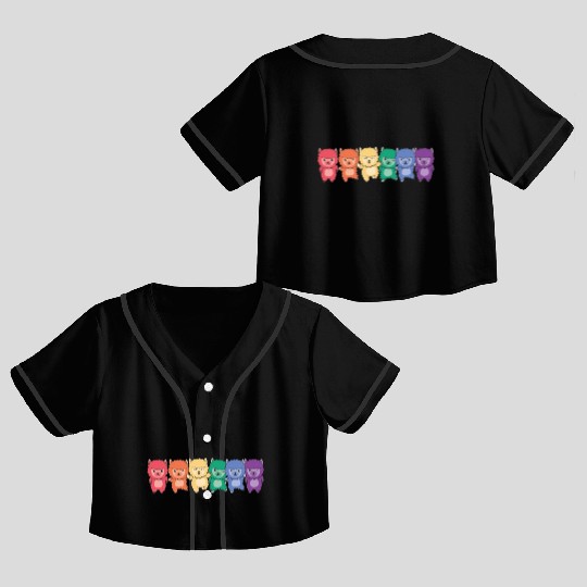 Rainbow Alpaca Flag Pride Lgbtq Cute Alpacas Crop Top Baseball Jerseys