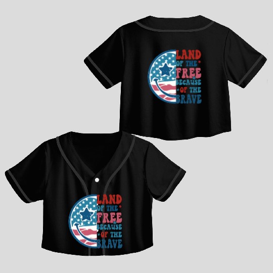 Land of the free Crop Top Baseball Jerseys
