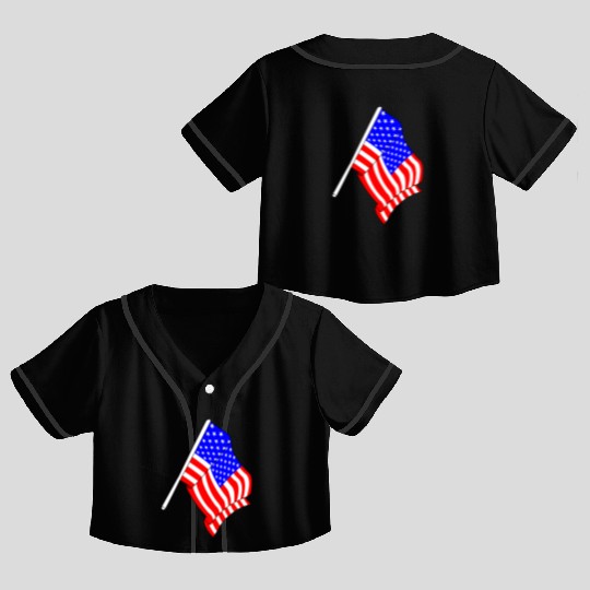 Flag of USA, stars and stripes Crop Top Baseball Jerseys