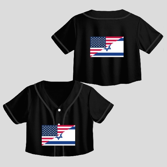 Israel USA flag flags Crop Top Baseball Jerseys