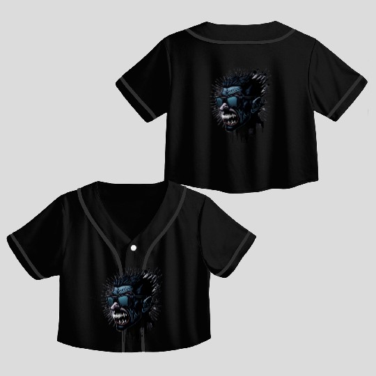 Vampire vector Crop Top Baseball Jerseys