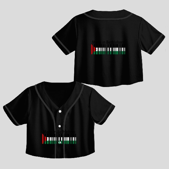 Made in Bethlehem Barcode Palestine Flag for Pales Crop Top Baseball Jerseys
