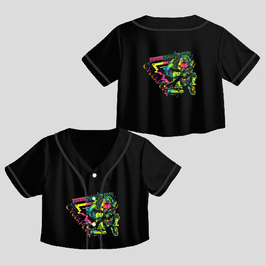Cyborg Streetwear Japan Scifi Crop Top Baseball Jerseys