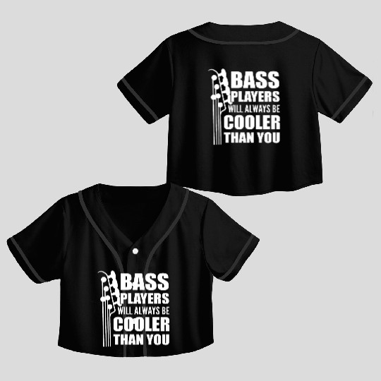 Funny Bass Guitar Player Instrumentalist Crop Top Baseball Jerseys