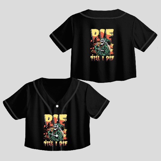 Pie till i die | cupcake & cookies grim reaper Crop Top Baseball Jerseys