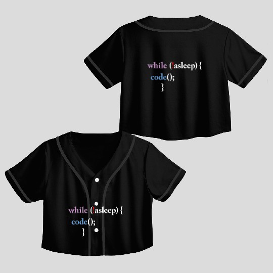 Programming Code Computer Science Funny Programmer Crop Top Baseball Jerseys
